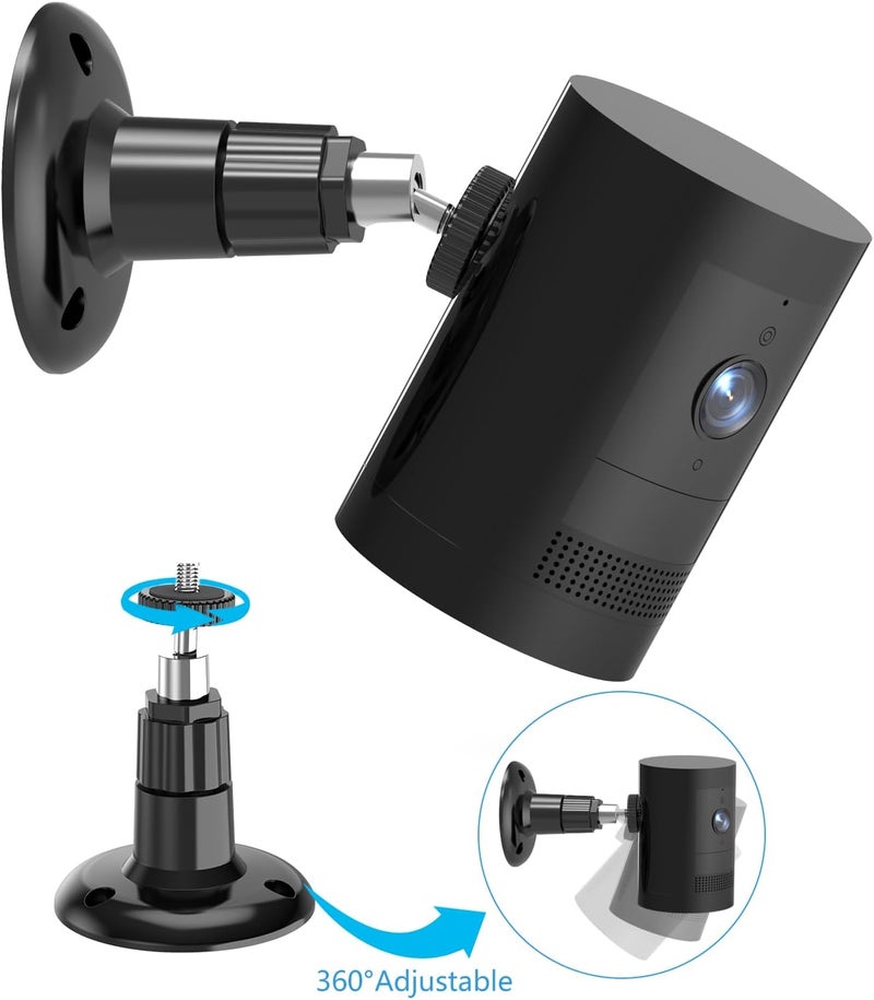 Gresus حامل كاميرا جداري 2Pack، متوافق مع كاميرا R-ing الخارجية (كاميرا Stick Up Battery أو Pro)/Plus/Plug-in/كاميرا داخلية (الجيل الأول)، قاعدة قابلة للتعديل بزاوية 360 درجة لكاميرا خارجية داخلية، أسود - Image 5